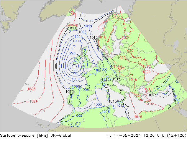 Luchtdruk (Grond) UK-Global di 14.05.2024 12 UTC