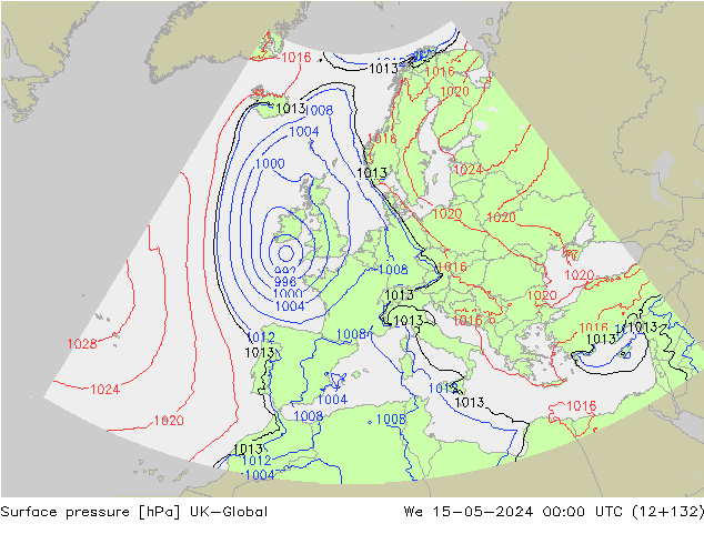 Surface pressure UK-Global We 15.05.2024 00 UTC