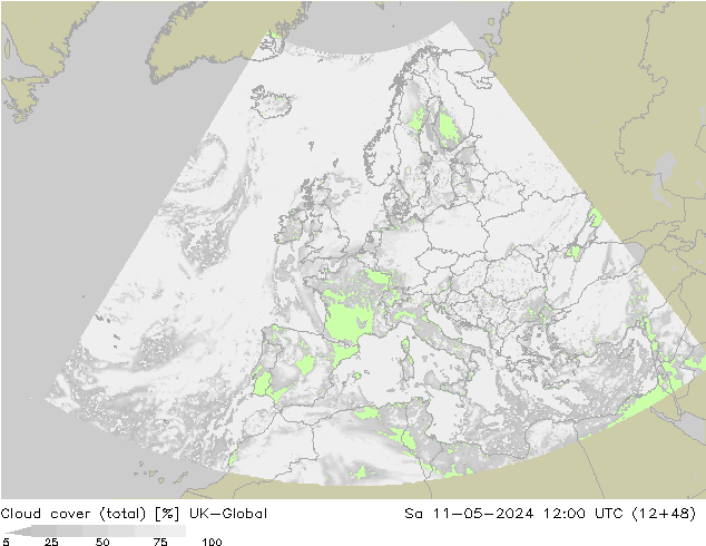 Wolken (gesamt) UK-Global Sa 11.05.2024 12 UTC