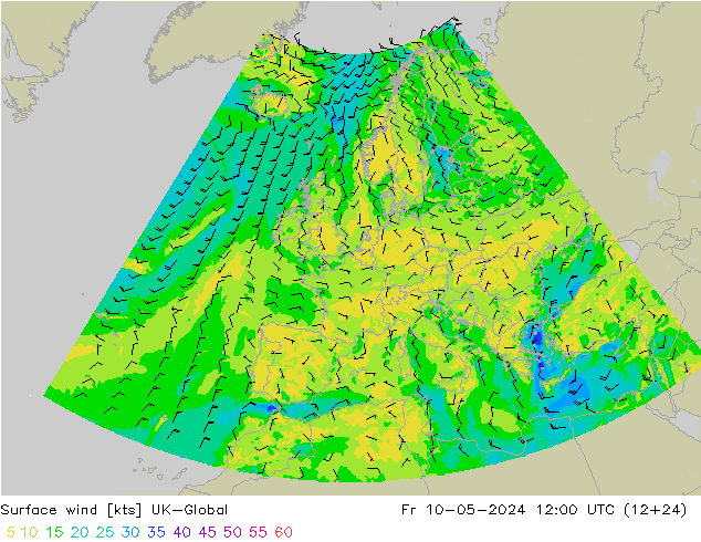wiatr 10 m UK-Global pt. 10.05.2024 12 UTC