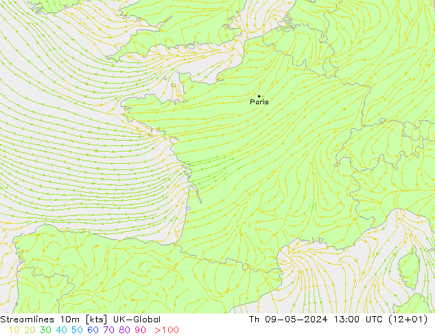 ветер 10m UK-Global чт 09.05.2024 13 UTC