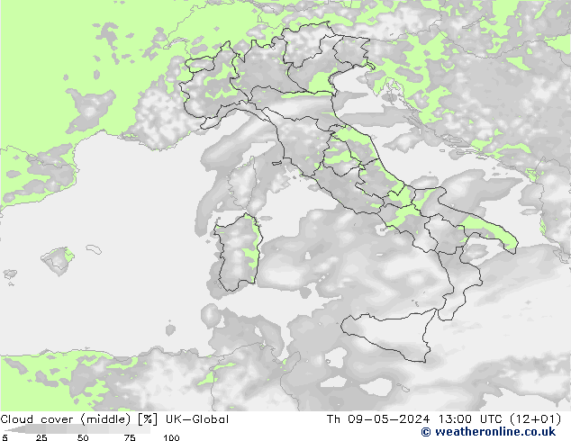 Nubi medie UK-Global gio 09.05.2024 13 UTC