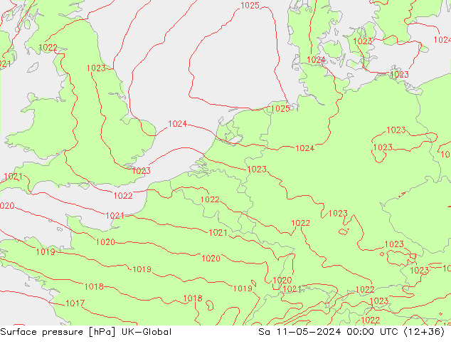 Luchtdruk (Grond) UK-Global za 11.05.2024 00 UTC