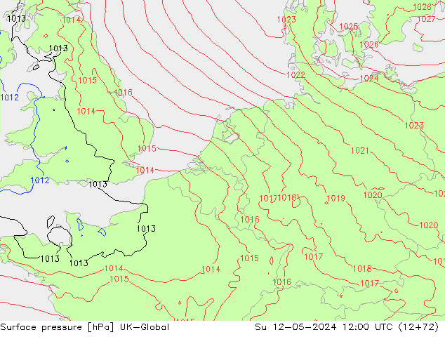 pressão do solo UK-Global Dom 12.05.2024 12 UTC