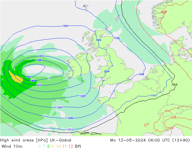 High wind areas UK-Global lun 13.05.2024 06 UTC