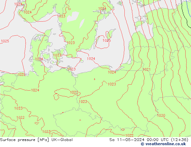 pression de l'air UK-Global sam 11.05.2024 00 UTC