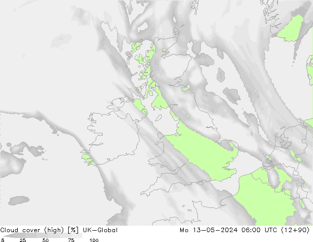Wolken (hohe) UK-Global Mo 13.05.2024 06 UTC