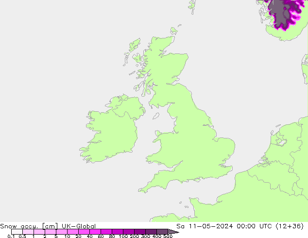 Snow accu. UK-Global so. 11.05.2024 00 UTC