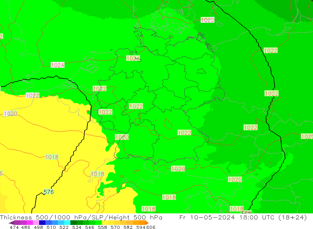 Thck 500-1000hPa UK-Global  10.05.2024 18 UTC