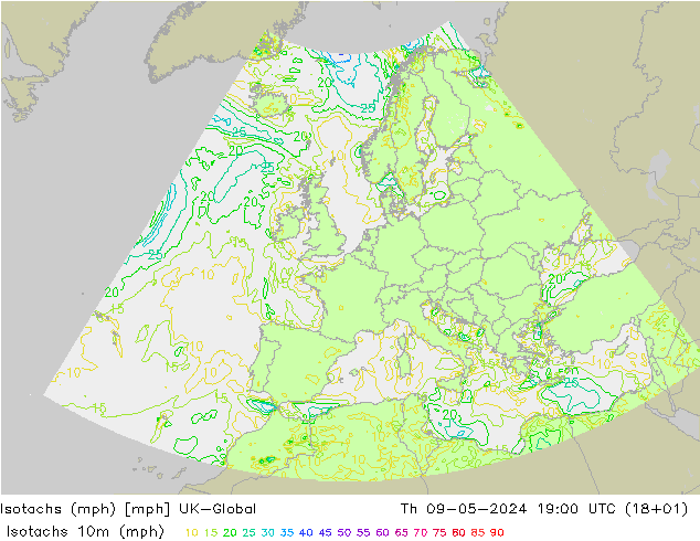 Isotachen (mph) UK-Global do 09.05.2024 19 UTC