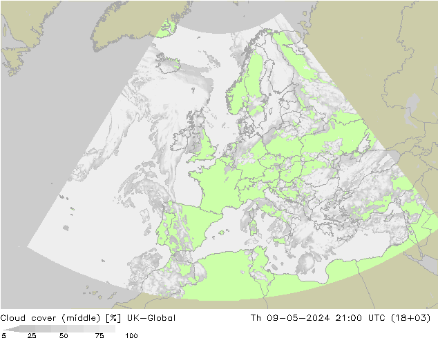 Wolken (mittel) UK-Global Do 09.05.2024 21 UTC