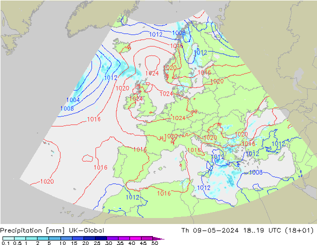 降水 UK-Global 星期四 09.05.2024 19 UTC