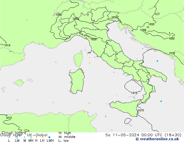 Wolkenlagen UK-Global za 11.05.2024 00 UTC