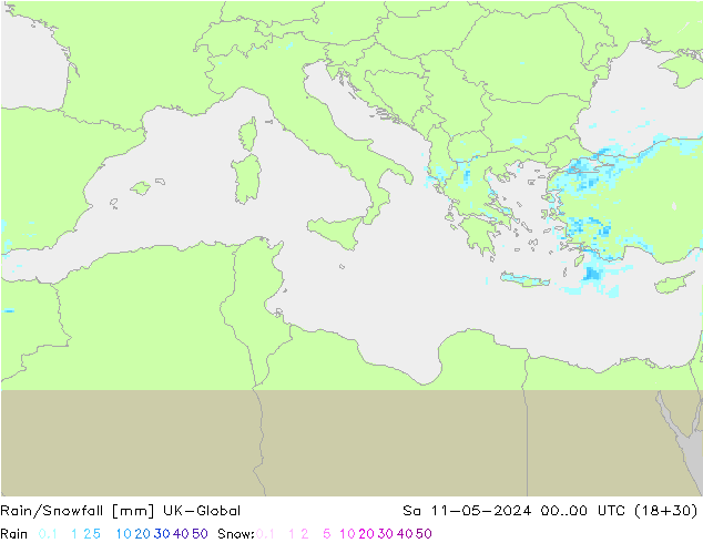 Rain/Snowfall UK-Global Sa 11.05.2024 00 UTC