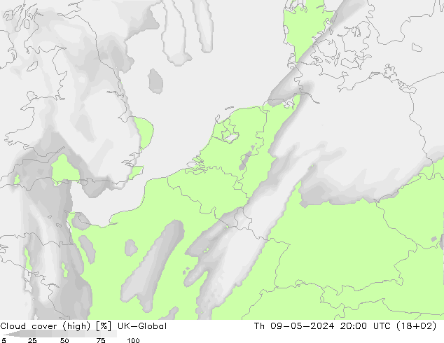 Bulutlar (yüksek) UK-Global Per 09.05.2024 20 UTC