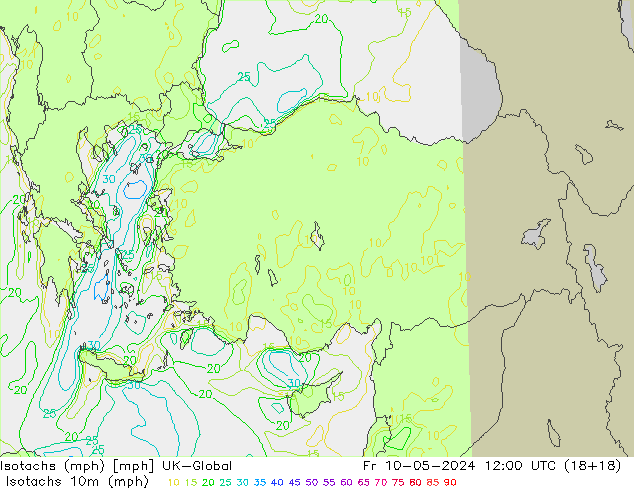 Isotachs (mph) UK-Global Fr 10.05.2024 12 UTC