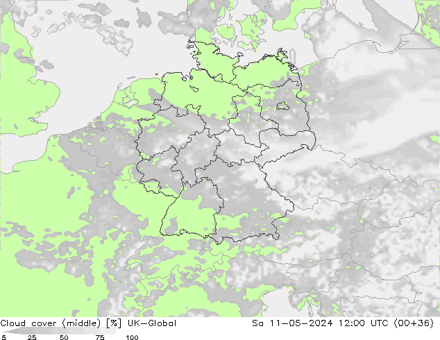 Cloud cover (middle) UK-Global Sa 11.05.2024 12 UTC