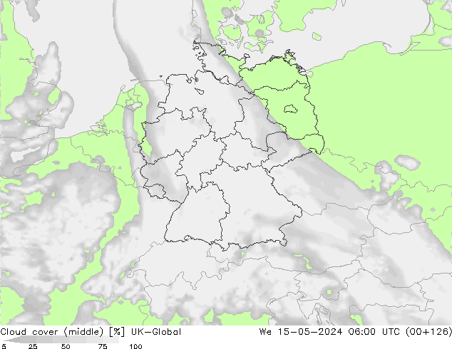 Cloud cover (middle) UK-Global We 15.05.2024 06 UTC