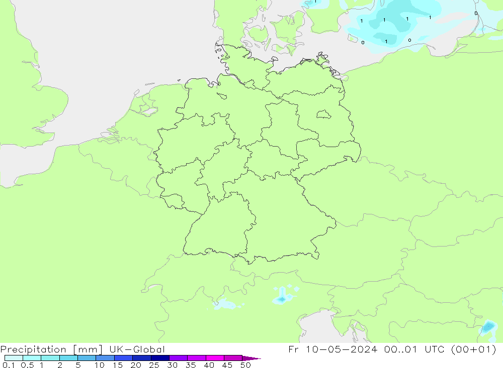 降水 UK-Global 星期五 10.05.2024 01 UTC