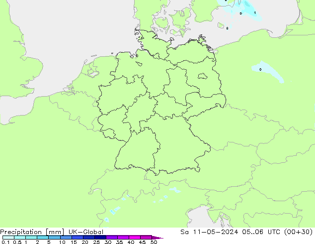 Niederschlag UK-Global Sa 11.05.2024 06 UTC