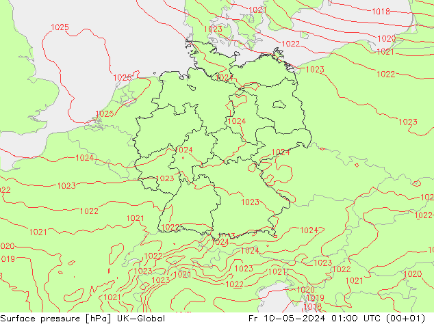 Surface pressure UK-Global Fr 10.05.2024 01 UTC