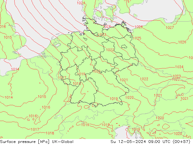 pression de l'air UK-Global dim 12.05.2024 09 UTC
