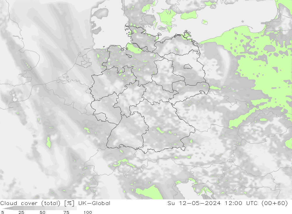zachmurzenie (suma) UK-Global nie. 12.05.2024 12 UTC