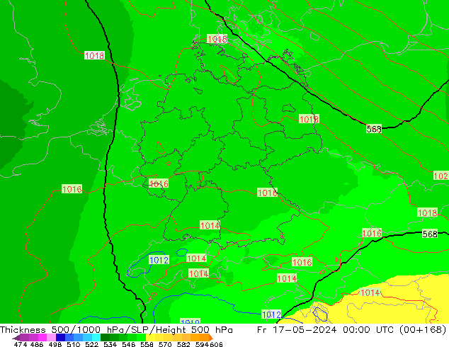 Thck 500-1000hPa UK-Global 星期五 17.05.2024 00 UTC