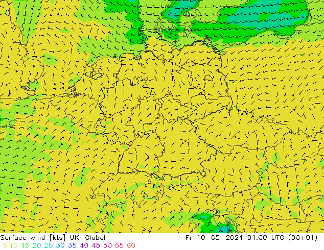 Surface wind UK-Global Pá 10.05.2024 01 UTC