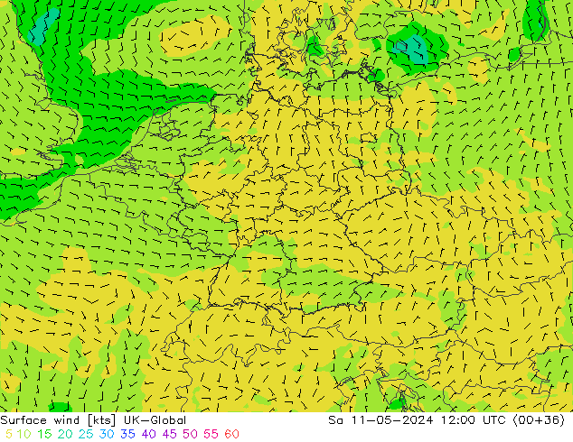 Surface wind UK-Global So 11.05.2024 12 UTC