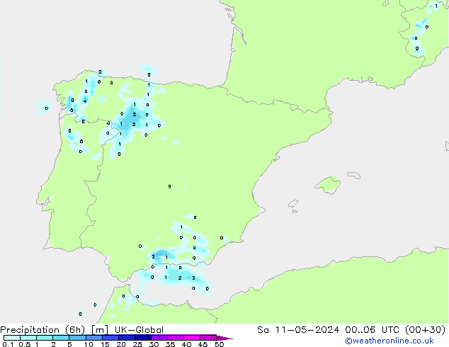 Precipitation (6h) UK-Global Sa 11.05.2024 06 UTC