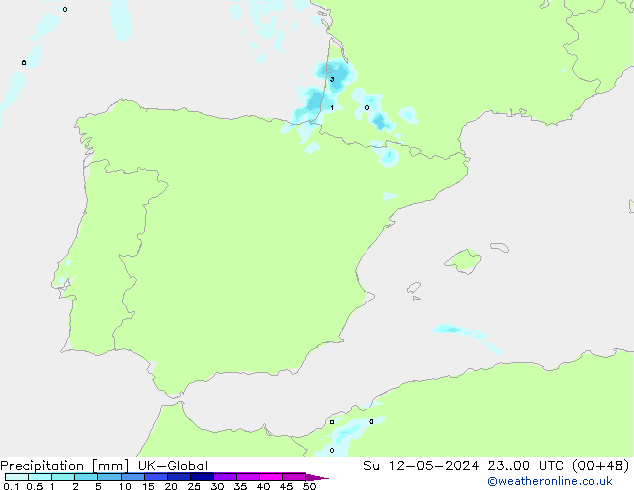 Precipitazione UK-Global dom 12.05.2024 00 UTC