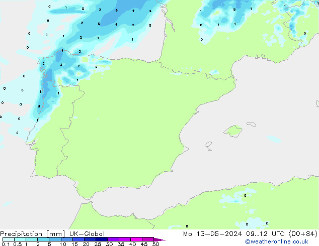 Yağış UK-Global Pzt 13.05.2024 12 UTC