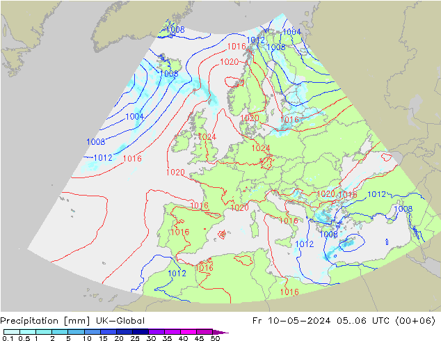 Precipitation UK-Global Fr 10.05.2024 06 UTC