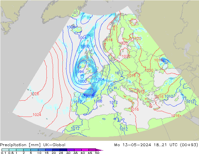 Niederschlag UK-Global Mo 13.05.2024 21 UTC