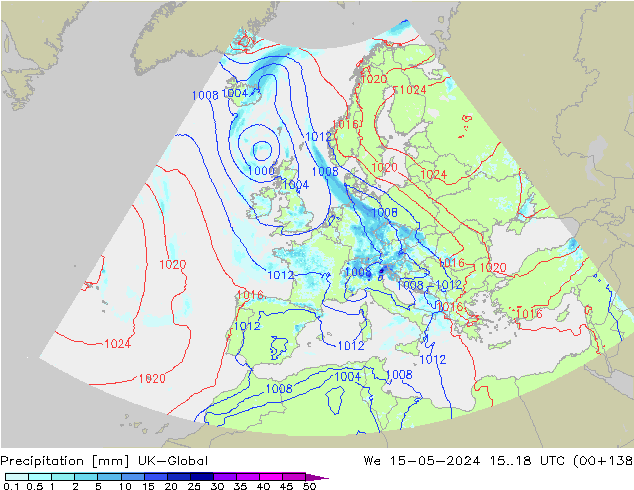 Precipitation UK-Global We 15.05.2024 18 UTC