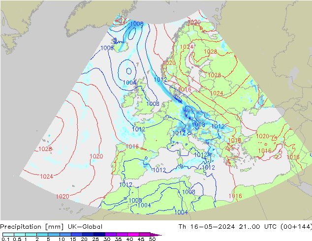 precipitação UK-Global Qui 16.05.2024 00 UTC