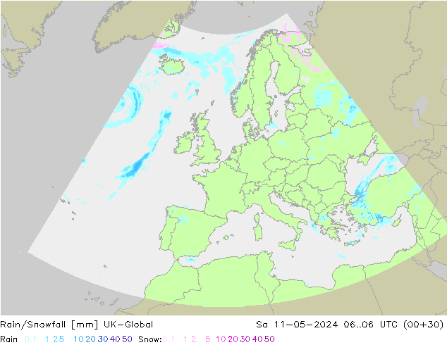 Regen/Schneefall UK-Global Sa 11.05.2024 06 UTC
