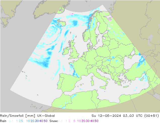 Rain/Snowfall UK-Global Su 12.05.2024 03 UTC