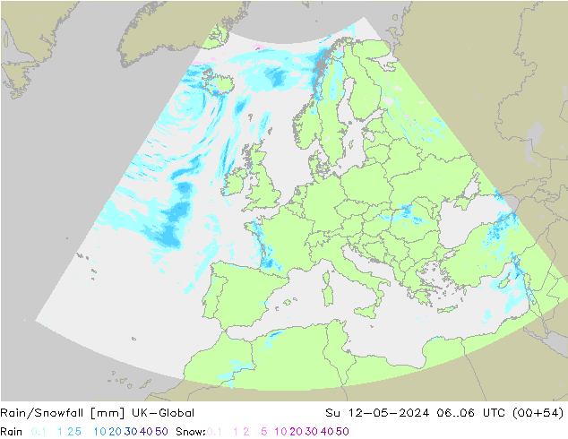 Rain/Snowfall UK-Global Su 12.05.2024 06 UTC
