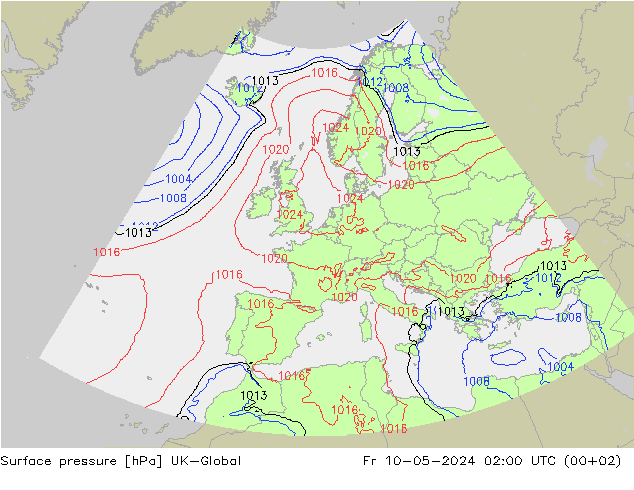 地面气压 UK-Global 星期五 10.05.2024 02 UTC