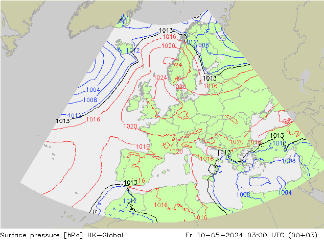 地面气压 UK-Global 星期五 10.05.2024 03 UTC
