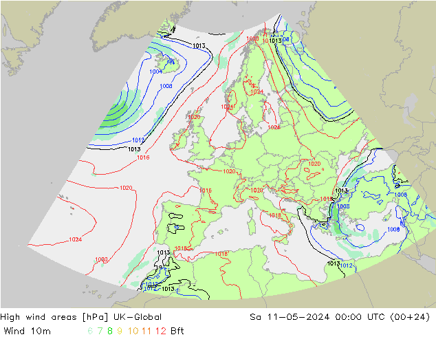 yüksek rüzgarlı alanlar UK-Global Cts 11.05.2024 00 UTC