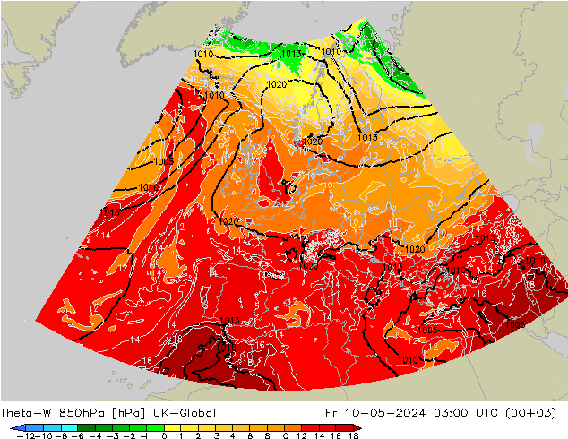 Theta-W 850hPa UK-Global Fr 10.05.2024 03 UTC