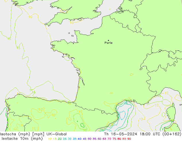 Isotachs (mph) UK-Global Th 16.05.2024 18 UTC