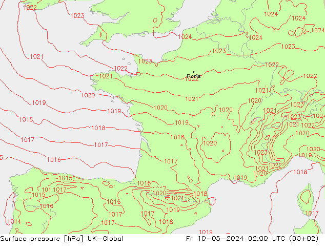 Surface pressure UK-Global Fr 10.05.2024 02 UTC