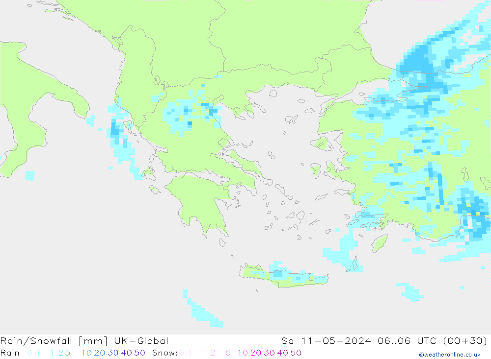 Rain/Snowfall UK-Global Sa 11.05.2024 06 UTC