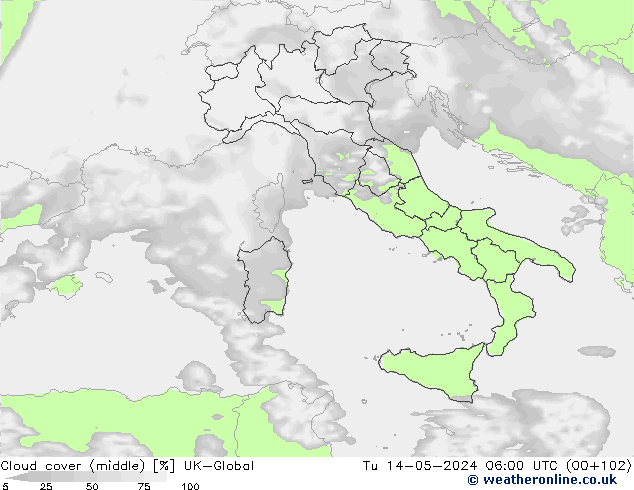Cloud cover (middle) UK-Global Tu 14.05.2024 06 UTC