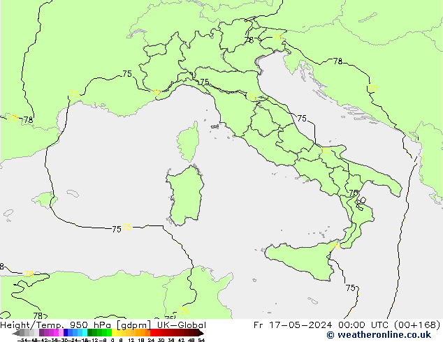 Yükseklik/Sıc. 950 hPa UK-Global Cu 17.05.2024 00 UTC