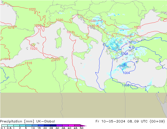 Precipitation UK-Global Fr 10.05.2024 09 UTC